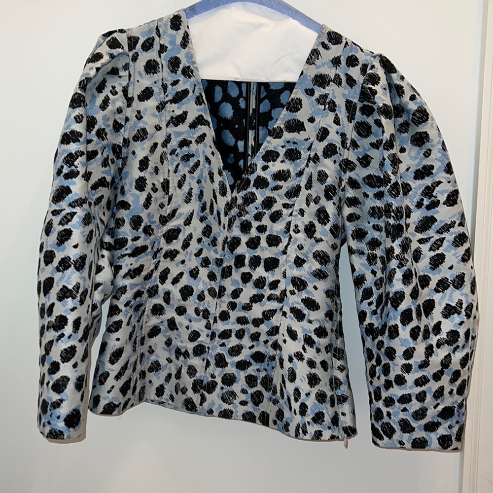Gianni Blue Leopard Top - Size 34